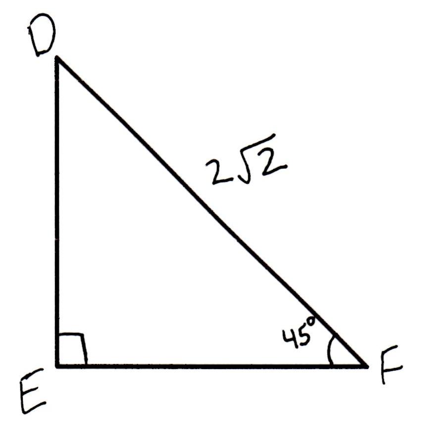 side lengths of an isosceles right triangle